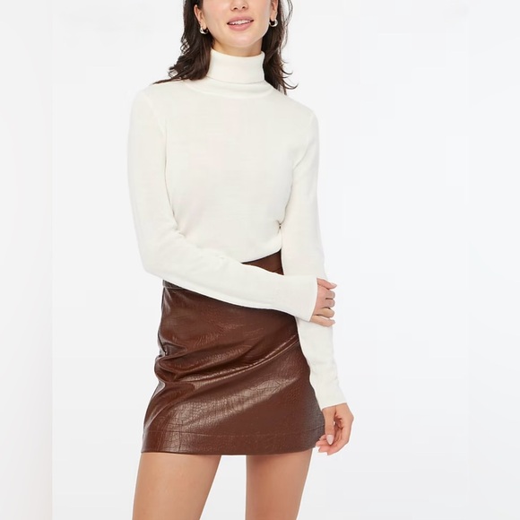 J.CREW FACTORY NWT Merino Wool-Blend Machine Washable Ivory Turtleneck 2X AU185 - Picture 1 of 9